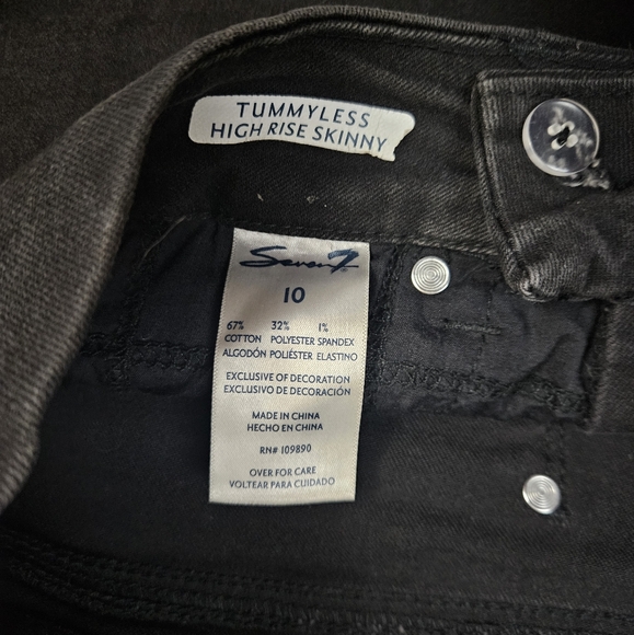 Seven7 Women's Tummyless Mid Rise Slimming Skinny Jean Black Size 10 - Picture 9 of 11